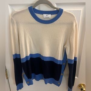 Allude Blue and White Cashmere Sweater